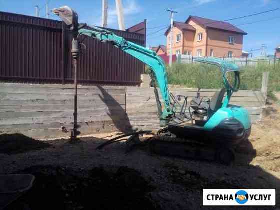 Услуги миниэкскаватора, ямобура Иркутск