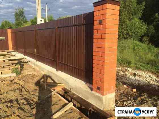 Заборы, фундаменты, кровля, откатные ворота Новокузнецк