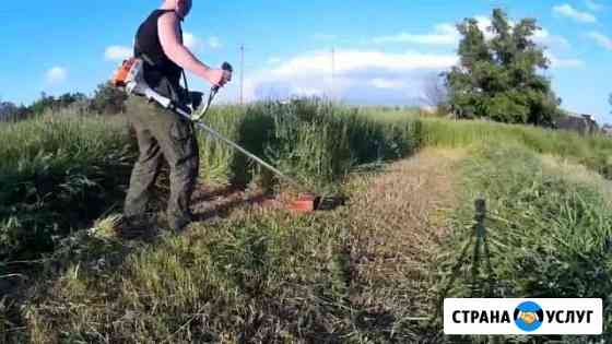 Скос травы, скарификация газона, культивация земли Заокский