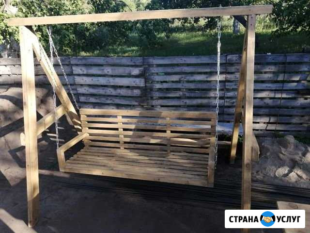 Деревянная мебель для дачи. Качели, столы, лавочки Приволжский - изображение 1