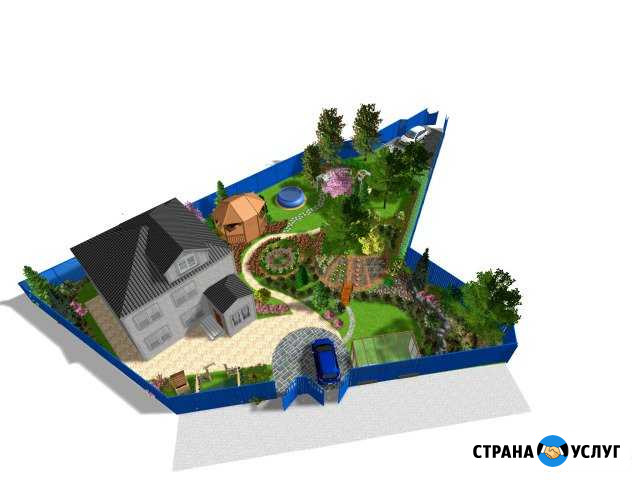 Ландшафтный дизайн. 3D проект вашего участка Астрахань - изображение 1