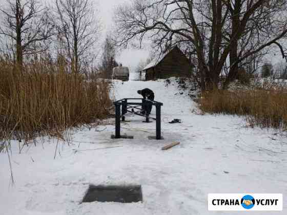 Фундамент на винтовых сваях механикой Луга