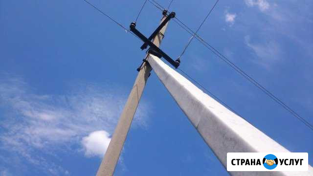 Монтаж опор лэп / Установка электрического столба Санкт-Петербург - изображение 1