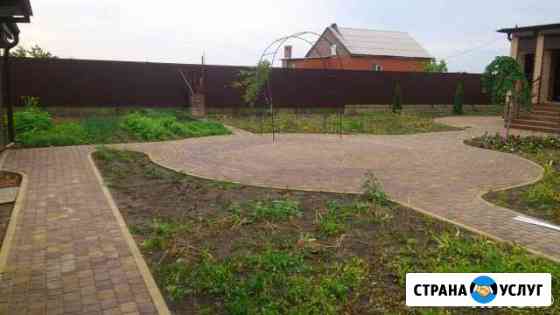 Укладка тротуарной плитки, установка заборы, навес Зерноград
