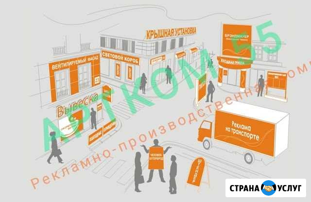Наружняя Реклама: Вывески, Печать Банеров, Монтаж Омск - изображение 1