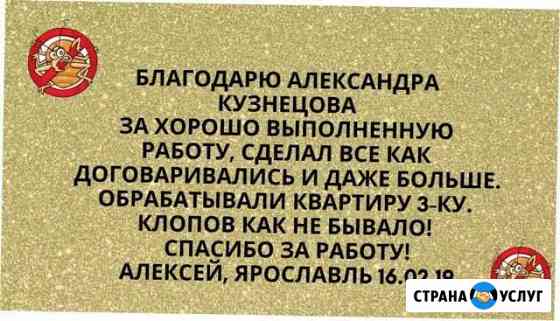 Дезинсекция,дезинфекция. Честные цены. Видео Ярославль