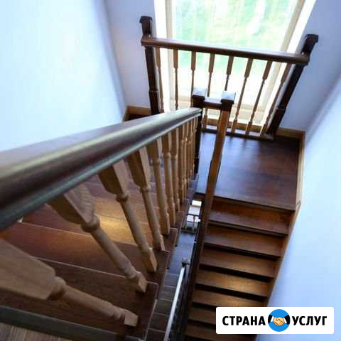 Отделка обшивка деревом лестниц на бетоне металле Петергоф - изображение 1