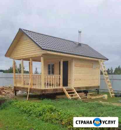 Баня из бруса одноэтажная с верандой Красногорск