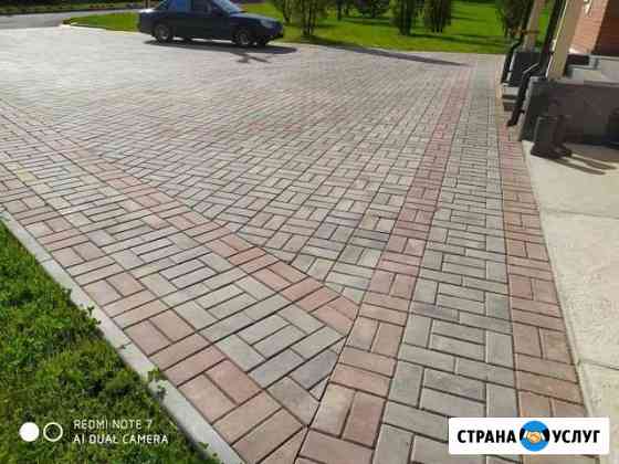 Укладка тротуарная плитки и бордюры брусчатку Великий Новгород