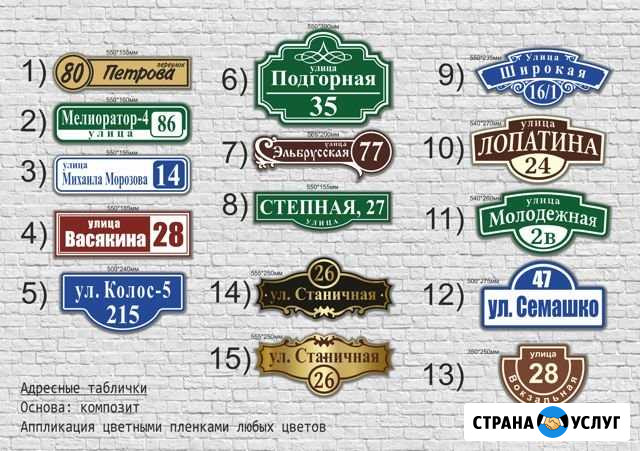 Адресные таблички Ставрополь - изображение 1