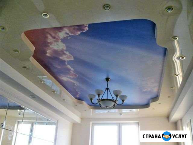 Натяжные потолки, многоуровневые, фотопечать Яблоновский - изображение 1