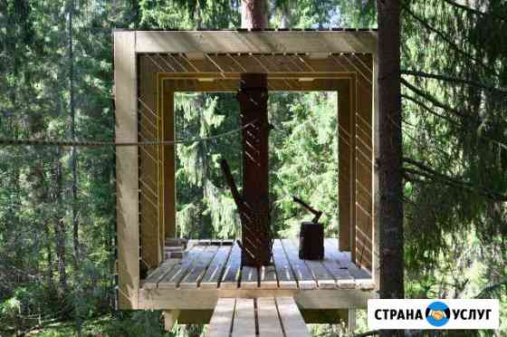 Дома на деревьях, детские площадки. Строительство Санкт-Петербург