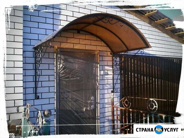 Металлические козырьки с поликарбонатом Выкса - изображение 1
