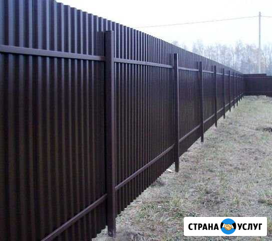 Устройство / монтаж забора из профнастила Незлобная - изображение 1