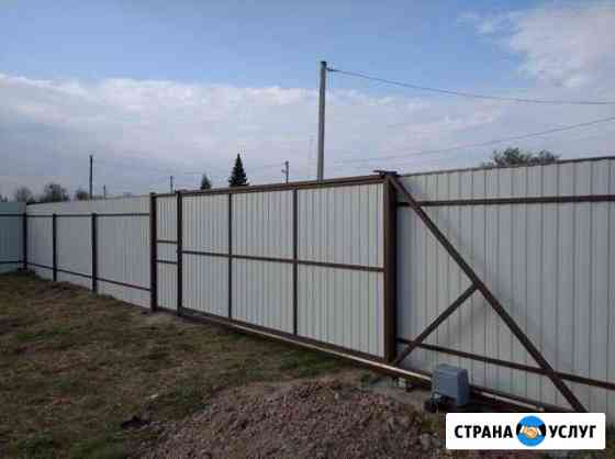 Откатные ворота. Заборы. Навесы.Сварщик Воронеж