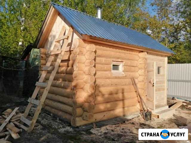 Деревенская теплая баня 5x3 из бревна под ключ Нижний Новгород - изображение 1