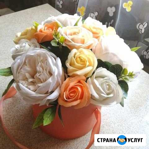 Букеты из мыльных роз и пионов, камелий, ромашек Пенза - изображение 1