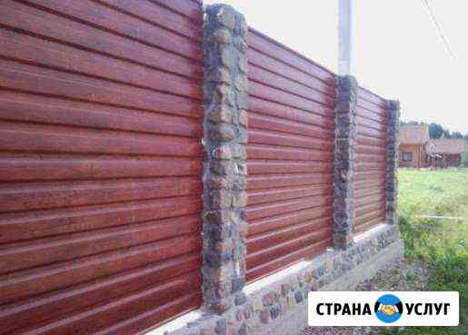Забор из профлиста и сетки рабицы Смоленск