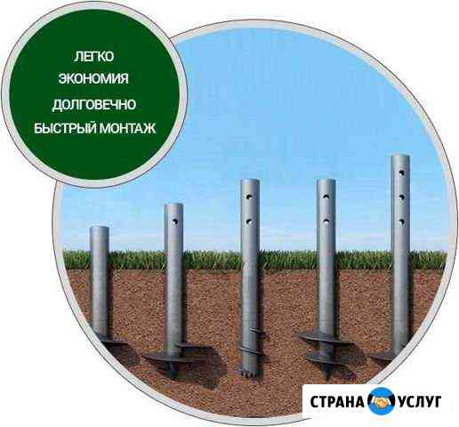 Монтаж винтовых свай с планировкой участка Березники