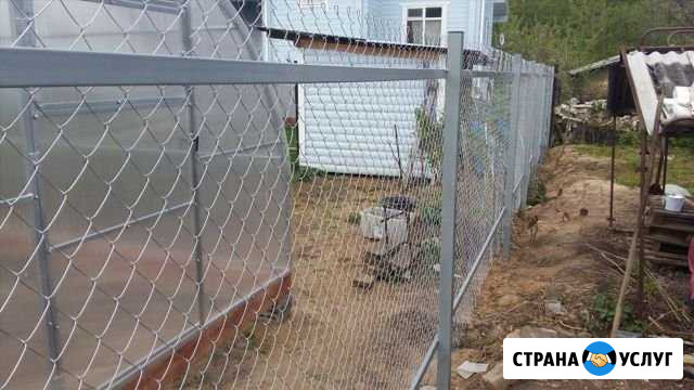Забор из сетки рабицы Сычевка - изображение 1