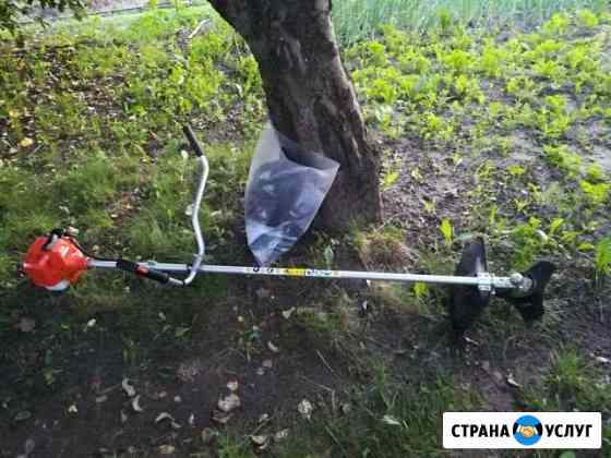 Покос травы триммером Курск