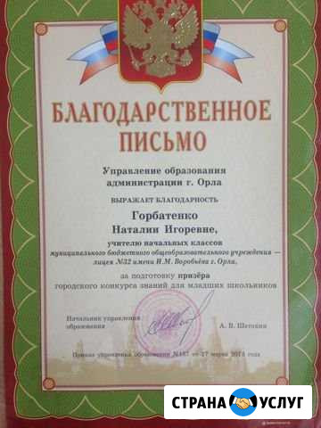 Репетитор (начальная школа, подготовка к школе) Орёл - изображение 1