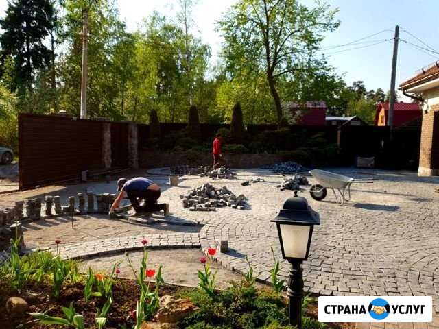 Мощение плитки, укладка тротуарной плитки Рощино - изображение 1