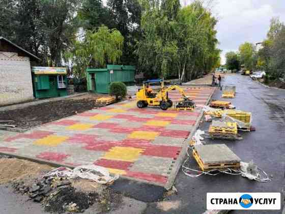 Укладка тротуарной плитки.Благоустройство.Мощение Барнаул