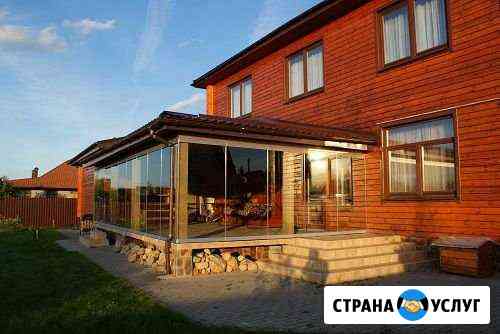Безрамное остекление террас, веранд, беседок Санкт-Петербург