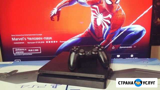 PS4 Slim 500GB 2108MSM + Человек Паук, Аренда Киров - изображение 1