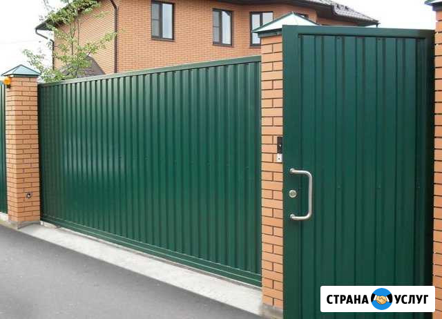 Заборы из профнастила, Ворота откатные механически Руза - изображение 1