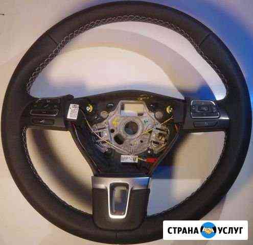 Перетяжка кожи оплётки на руле автомобиля Санкт-Петербург