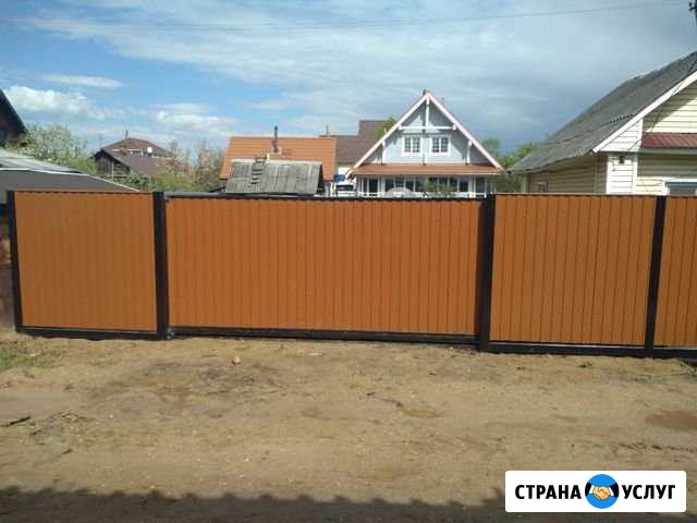 Заборы, откатные ворота, навесы Вологда - изображение 1