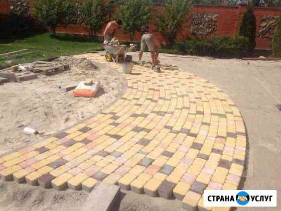 Укладка тротуарной плитки брусчатки Москва