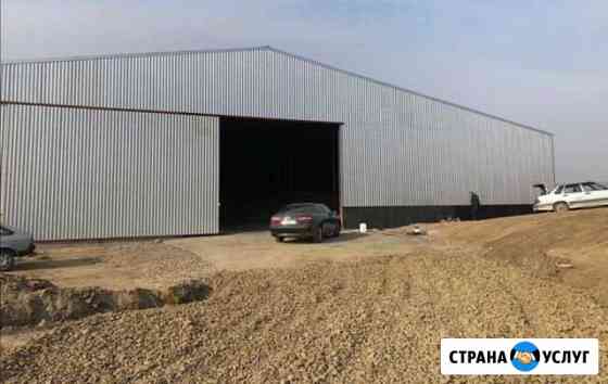 Строительство ангаров крытых токов складов Куровское