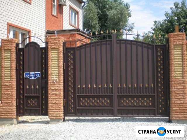 Ворота кованые с калиткой Народные Чистополь - изображение 1