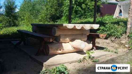Стол рубленный из масива сосны Санкт-Петербург