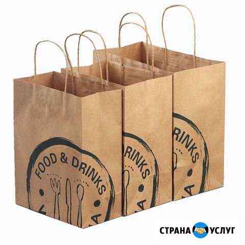 Нанесение логотипов на крафт пакеты Краснодар