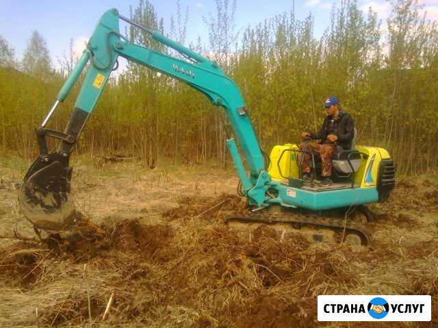 Услуги миниэкскаватора Ямобур Сосновское - изображение 1
