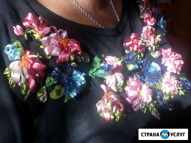 Ручная вышивка лентами на одежде Ставрополь - изображение 1