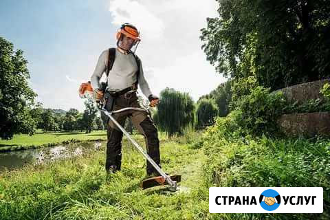Покос травы тримером опил деревьев Октябрьск - изображение 1