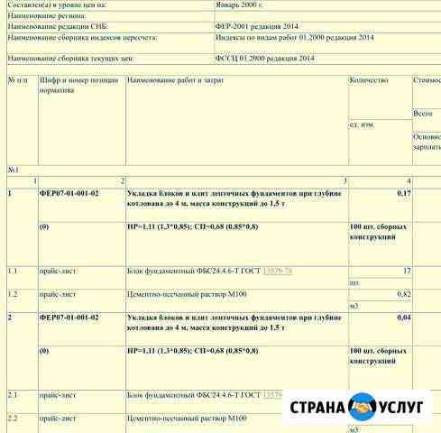 Составление смет Санкт-Петербург