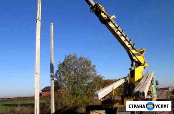 Установка опор лэп. Монтаж ктп. Строительство лэп Новочеркасск