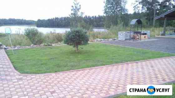 Плитка брусчатка природный камень укладка подготов Приозерск