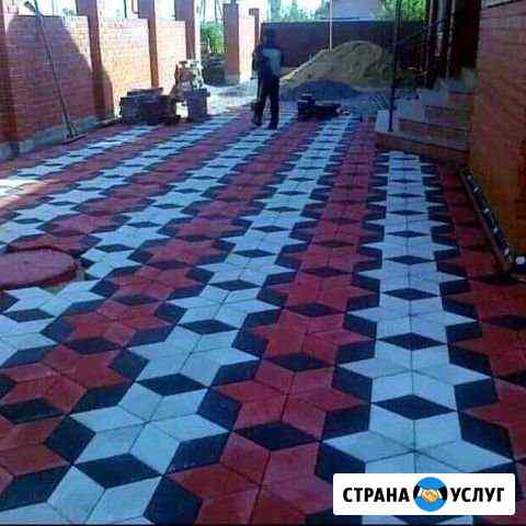Укладка тротуарной плитки брусчатки и асфальта Самара