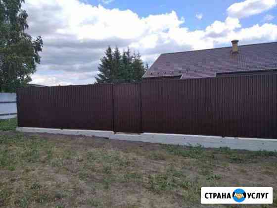 Забор из профнатила, рыбицы и евроштакетника Казань