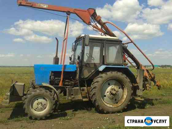 Ямобур 3м, установка столбов лэп Набережные Челны
