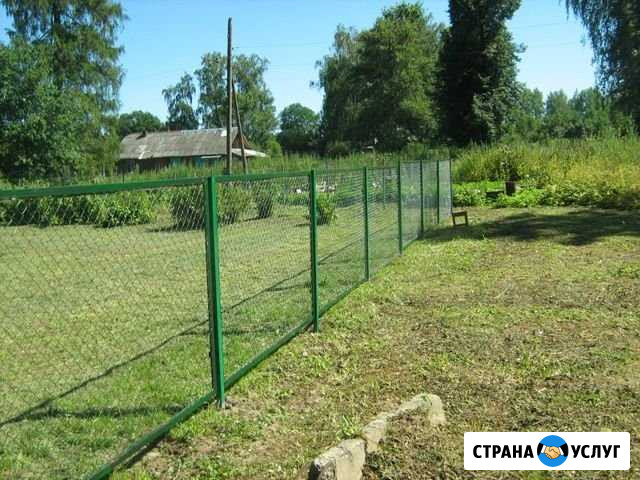 Забор из сетки рабицы Омск - изображение 1