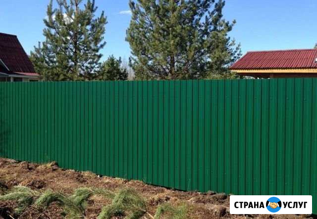 Заборы из профнастила и евроштакетника под ключ Киров - изображение 1