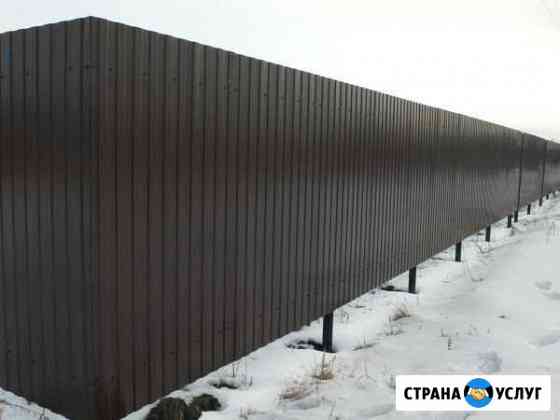 Установка, монтаж забора из профлиста Ржев